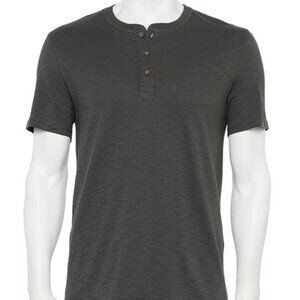 Men's Sonoma Everyday Short Sleeve Henley, Small, Gray